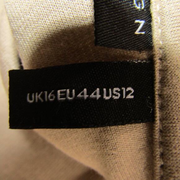 ASOS Tan Knit Mini Dress Women's sz 12 Coastal Neutral Minimalist Cozy Boho - Picture 4 of 9